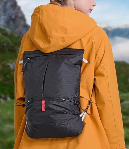 10L Small Hiking Backpack 3-Way Waterproof Travel Daypack Foldable Lightweight Packable Back Pack for Women Men(Black) in Saudi Arabia