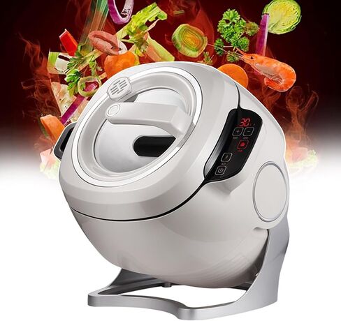 Commercial Food Processor 6L Automatic Cooking Machine | Multifunctional Stir-Fry Machine for Stir Frying, Stewing, Cooking - 360° Rotating & Electromagnetic Heating in Saudi Arabia