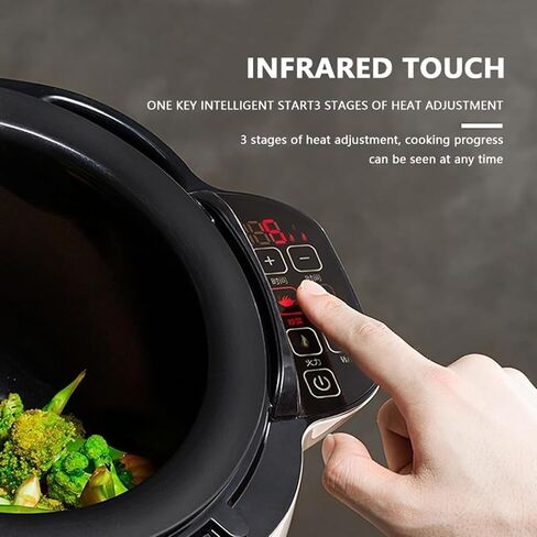 Commercial Food Processor 6L Automatic Cooking Machine | Multifunctional Stir-Fry Machine for Stir Frying, Stewing, Cooking - 360° Rotating & Electromagnetic Heating in Saudi Arabia