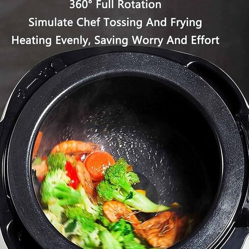Commercial Food Processor 6L Automatic Cooking Machine | Multifunctional Stir-Fry Machine for Stir Frying, Stewing, Cooking - 360° Rotating & Electromagnetic Heating in Saudi Arabia