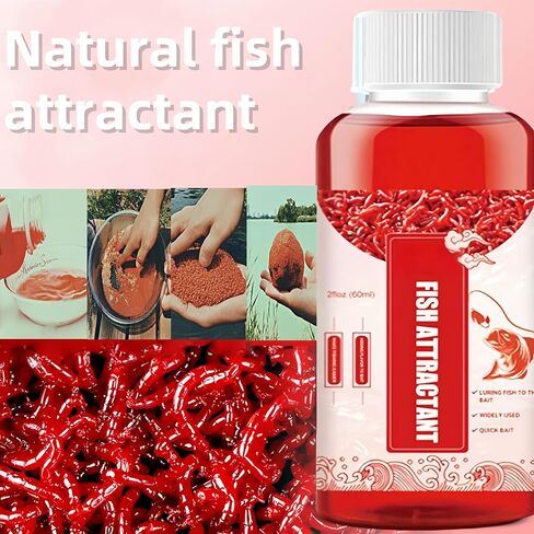 Fish Attractant Red Worm Liquid，2PCS 60ml Red Fish Cat Fish Bait，Professional-Grade Formula for Bass, Walleye and Catfish, Tilapia, Carp in Saudi Arabia