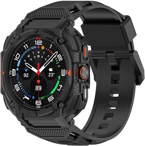 Miimall Rugged Sport Case Band for Samsung Galaxy Watch Ultra 47mm ، Light Tpu Mecha Mecha Presprestive Combo ، فرقة مضادة للمضادات الصدمة مع حالة Galaxy Watch 7 Ultra in Saudi Arabia