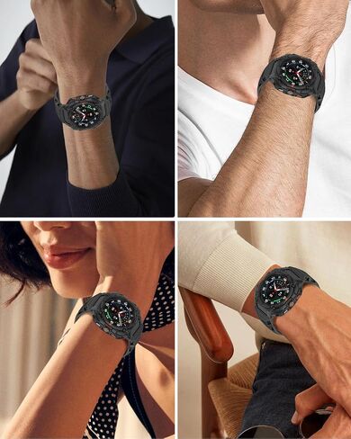 Miimall Rugged Sport Case Band for Samsung Galaxy Watch Ultra 47mm ، Light Tpu Mecha Mecha Presprestive Combo ، فرقة مضادة للمضادات الصدمة مع حالة Galaxy Watch 7 Ultra in Saudi Arabia