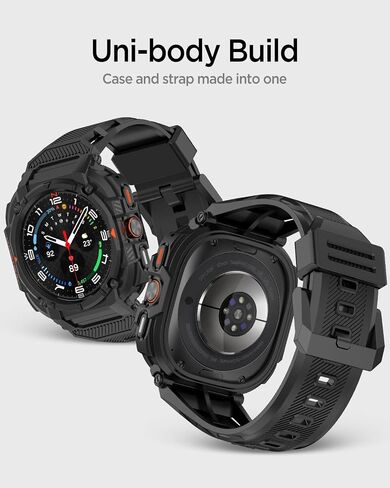 Miimall Rugged Sport Case Band for Samsung Galaxy Watch Ultra 47mm ، Light Tpu Mecha Mecha Presprestive Combo ، فرقة مضادة للمضادات الصدمة مع حالة Galaxy Watch 7 Ultra in Saudi Arabia