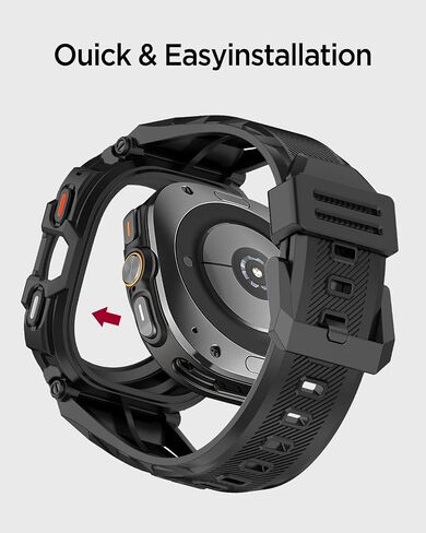 Miimall Rugged Sport Case Band for Samsung Galaxy Watch Ultra 47mm ، Light Tpu Mecha Mecha Presprestive Combo ، فرقة مضادة للمضادات الصدمة مع حالة Galaxy Watch 7 Ultra in Saudi Arabia