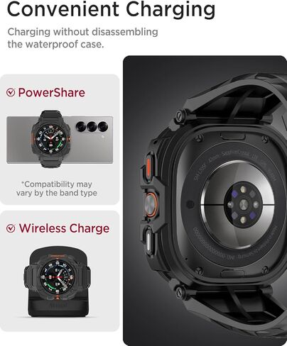 Miimall Rugged Sport Case Band for Samsung Galaxy Watch Ultra 47mm ، Light Tpu Mecha Mecha Presprestive Combo ، فرقة مضادة للمضادات الصدمة مع حالة Galaxy Watch 7 Ultra in Saudi Arabia