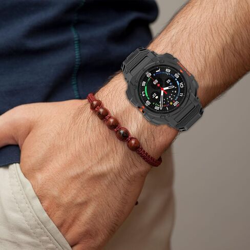 Miimall Rugged Sport Case Band for Samsung Galaxy Watch Ultra 47mm ، Light Tpu Mecha Mecha Presprestive Combo ، فرقة مضادة للمضادات الصدمة مع حالة Galaxy Watch 7 Ultra in Saudi Arabia