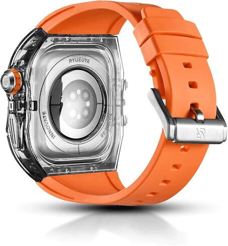 Luxury Translucent Case with Band for Apple Watch Series 10 46mm, Rugged Crystal Clear Military Protective Bumper Cover and Tactical Strap for iWatch 46mm in Saudi Arabia