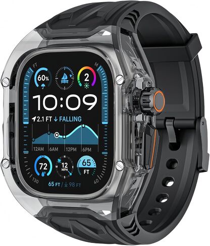 Allfulyun متوافق مع Apple Watch Ultra 2/1 Bands Case 49mm للرجال ، حالة مراقبة واقية مع حزام TPU متكامل ، Sport Iwatch Band 49mm in Saudi Arabia