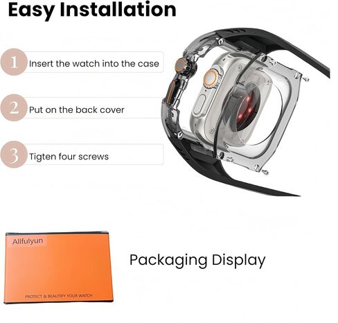 Allfulyun متوافق مع Apple Watch Ultra 2/1 Bands Case 49mm للرجال ، حالة مراقبة واقية مع حزام TPU متكامل ، Sport Iwatch Band 49mm in Saudi Arabia