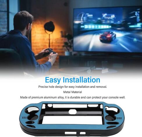 علبة Game Console Metal ، تغطية الحالة الصلبة لـ PS Vita 1000 ، حالة حماية من سبائك الألومنيوم لـ PSV 1000 في الخزامى مع ملاءمة مثالية (أزرق فاتح) in Kuwait