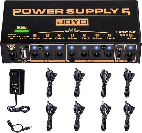 JOYO DC 9V (up to 2A) Guitar Pedal Power Supply 8 Way Daisy Chain Cables Power Adapter for Guitar Bass Effect Pedal Board (JP-03) in Saudi Arabia