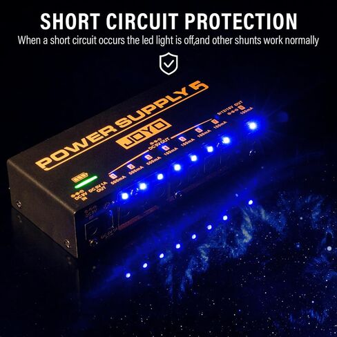 JOYO DC 9V (up to 2A) Guitar Pedal Power Supply 8 Way Daisy Chain Cables Power Adapter for Guitar Bass Effect Pedal Board (JP-03) in Saudi Arabia