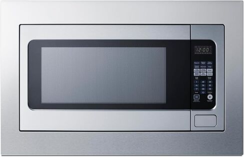Summit Built- In Microwave Oven, 2.2 Cubic Foot, 1200W, Trim Kit Included, Stainless Steel- SMBI27TK30 in Saudi Arabia