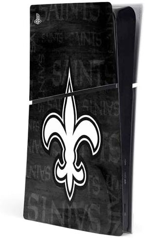 ألعاب Skinit Scenit Maming متوفرة مع وحدة التحكم الرقمية PS5 Slim Digital - NFL NEF New Orleans Saints بالأبيض والأسود in Kuwait