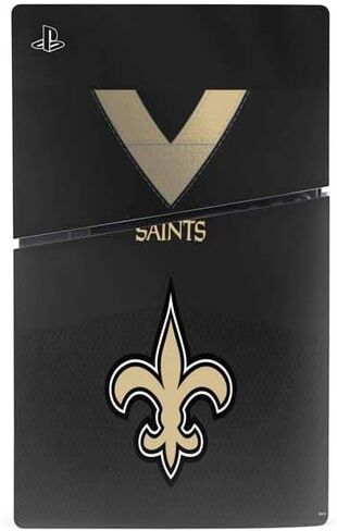 ألعاب Skinit Scenit Maming متوفرة مع وحدة التحكم الرقمية PS5 Slim Digital - NFL NEF New Orleans Saints بالأبيض والأسود in Kuwait