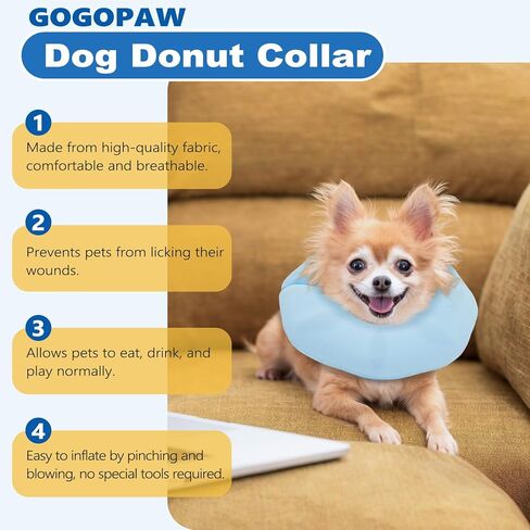 مخاريط الكلاب الناعمة من GoGoPaw للكلاب والقطط الصغيرة والمتوسطة، طوق على شكل كعكة للكلاب قابل للتعديل ومضاد للماء بديل مخروطي للكلاب بعد الجراحة، طوق استعادة الحيوانات الأليفة للكلاب الكبيرة للتوقف عن اللعق (رمادي، L-05) in Kuwait