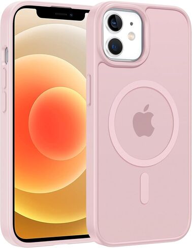 FNTCASE for iPhone 13 Mini Case: iPhone 12 Mini Magnetic Matte Military Grade Drop Protection Translucent Cell Phone Cover - Slim Rugged Durable Shockproof Bumper Case in Saudi Arabia