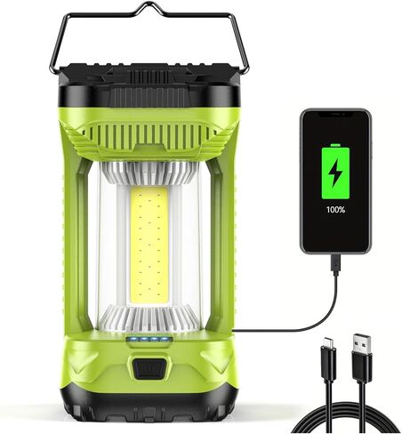 Alpswolf Camping Lantern قابلة لإعادة الشحن ، 1000lm 4 أوضاع ضوئية تخييم الضوء 4000 مللي أمبير في الساعة فانوس قابل لإعادة الشحن لانقطاع التيار الكهربائي. in Kuwait