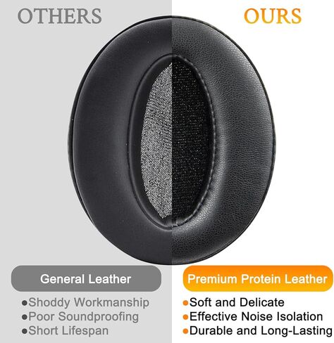 Soulwit Ear Pads Cushions استبدال ، أذن من Sennheiser HD 4.50BT ، HD 4.50BTNC ، HD 4.50SE ، HD 4.40BT ، HD 4.30G ، HD 4.20S ، HD 458BT ، HD 450 ، HD 450BT ، HD 400S ، HD 350BT - Black. in Saudi Arabia