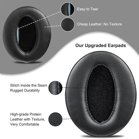 SOULWIT Ear Pads Cushions Replacement, Earpads for Sennheiser HD 4.50BT, HD 4.50BTNC, HD 4.50SE, HD 4.40BT, HD 4.30G, HD 4.20S, HD 458BT, HD 450, HD 450BT, HD 400S, HD 350BT - Black in Saudi Arabia