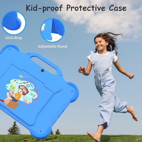 Kids Tablets, Parental Control Toddler Tablet, Android 12 Tablet for Kids with 360° Rotation Shockproof Case, 32GB ROM Tablet PC, 1280X800 HD Touchscreen, 6000mAh, Bluetooth, Wifi Tablet Computer in Kuwait