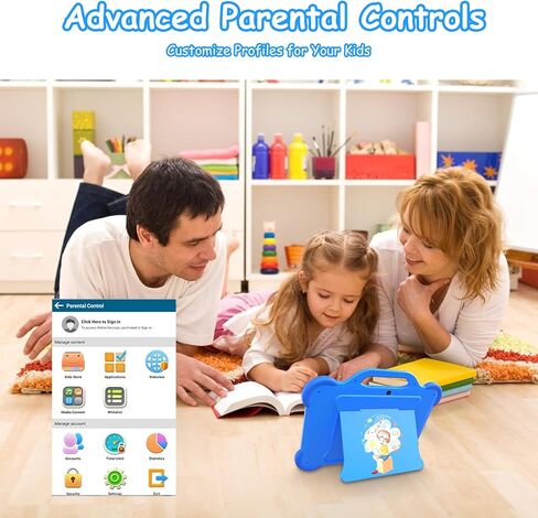 Kids Tablets, Parental Control Toddler Tablet, Android 12 Tablet for Kids with 360° Rotation Shockproof Case, 32GB ROM Tablet PC, 1280X800 HD Touchscreen, 6000mAh, Bluetooth, Wifi Tablet Computer in Kuwait