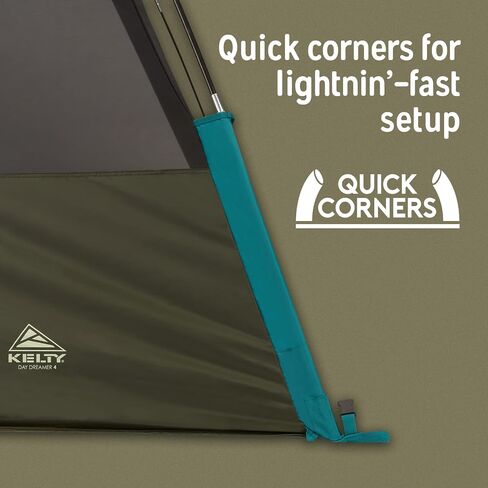 Kelty Daydreamer 4P + 6P Camping Tent, Blackout Fabric, Interior Light Diffusing Gear Loft, Standing Height, PFAS Free in Saudi Arabia
