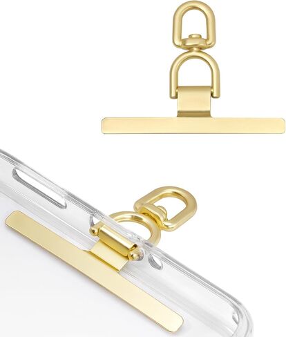 Phone Tether Tab, 360° Rotatable Cell Phone Lanyard Patch Ultra-Thin Stainless Steel Universal Lanyard Pad for Phone Lanyard, Compatible with iPhone 16 & Most Smartphones, Gold in Saudi Arabia