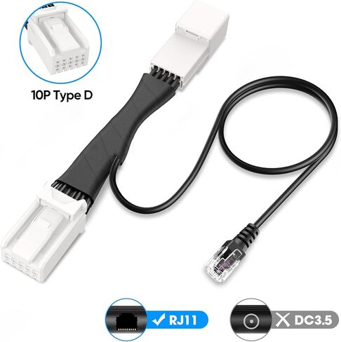 Radar Detector Power Adapter RJ11 Plug (10P Type C) Clean Install | Radar Detector Adapter Compatible with Dodge RAM,Charger,Challenger,Grand Cherokee,Chrysler,with Auto-dimming Rearview Mirror in Saudi Arabia