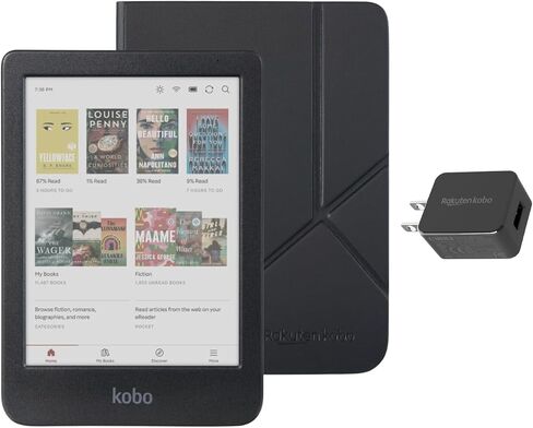 Kobo Clara Colour eReader with Case Bundle (Black SleepCover, Case + AC Bundle) in Saudi Arabia