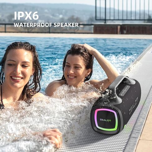 ZEALOT Bluetooth Speaker, 110W Peak(100W) Booming Sound Speakers Wireless, Dual Pairing, XBass, Bluetooth 5.3, 24000mAh Power Bank, Portable Outdoor Waterproof Speaker for Camping, Beach and Party in Saudi Arabia