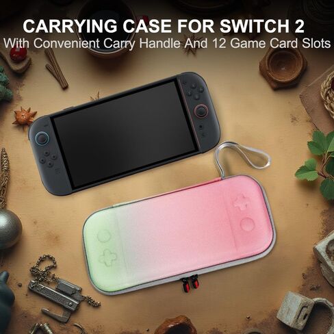 Timetop Carry Casing for Nintendo Switch 2 مع واقي شاشة واحد ، متوافق مع Switch New Switch 2 2025 Console Console Carry Carry Care of Travel and Storage ، وعقد وحدة تحكم و 12 خراطيش لعبة in Kuwait