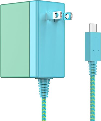 TPC 39W Charger for Nintendo Switch, 15V 2.6A AC Adapter Fast Charging with 5FT USB-C Cord, Compatible with Switch Lite, OLED, Steam Deck, Support TV Mode (Green/Blue) in Saudi Arabia