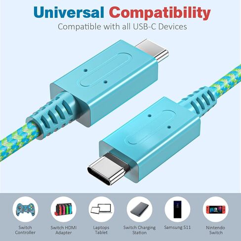 TPC 39W Charger for Nintendo Switch, 15V 2.6A AC Adapter Fast Charging with 5FT USB-C Cord, Compatible with Switch Lite, OLED, Steam Deck, Support TV Mode (Green/Blue) in Saudi Arabia