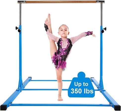 Dai&F Gymnastics Bar for Kids, 3' to 5' Gymnastics Bars for Home with 1-11 Levels Adjusable Height, Stainless Steel Horizontal Training Bar, Holds up to 350LBS in Saudi Arabia