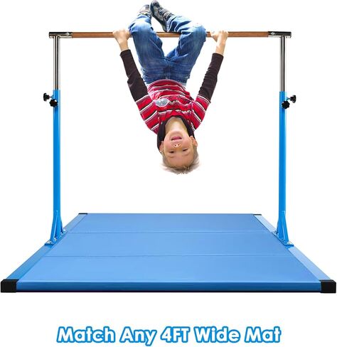 Dai&F Gymnastics Bar for Kids, 3' to 5' Gymnastics Bars for Home with 1-11 Levels Adjusable Height, Stainless Steel Horizontal Training Bar, Holds up to 350LBS in Saudi Arabia