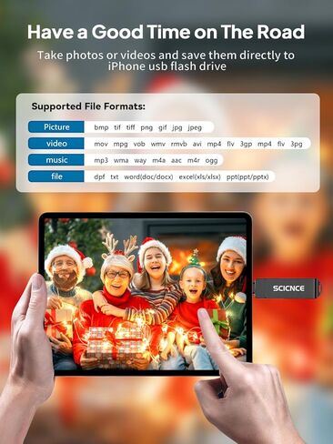 محرك أقراص فلاش SCICNCE 512GB مخصص لـ iPhone و USB Memory Photo Stick Storage لمقاطع فيديو الصور والتوصيل ولعب أي تطبيق مطلوب ، متوافق مع iPhone iPad Android وأجهزة الكمبيوتر (Silver Metal) in Kuwait
