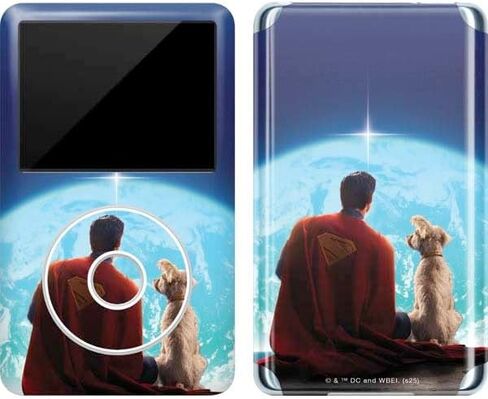 Skinit Decal MP3 Player Skin Compatible with iPod Classic (6th Gen) 80GB - Officially Licensed Superman 2025 Superman & Krypto Watch The Earth Design in Kuwait