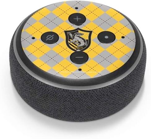 Skinit Decal Audio Skin Compatible with Amazon Echo Dot 3 - Officially Licensed Wizarding World Harry Potter Hufflepuff Crest Design in Saudi Arabia