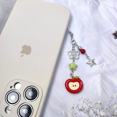 2PCS Cute Phone Charms Keychains Aesthetic Y2k Pink Guitar Strawberry Star Cell Phone Straps Key Chains for Keys Bags Camera in Saudi Arabia