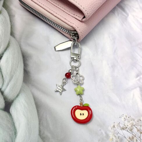 2PCS Cute Phone Charms Keychains Aesthetic Y2k Pink Guitar Strawberry Star Cell Phone Straps Key Chains for Keys Bags Camera in Saudi Arabia
