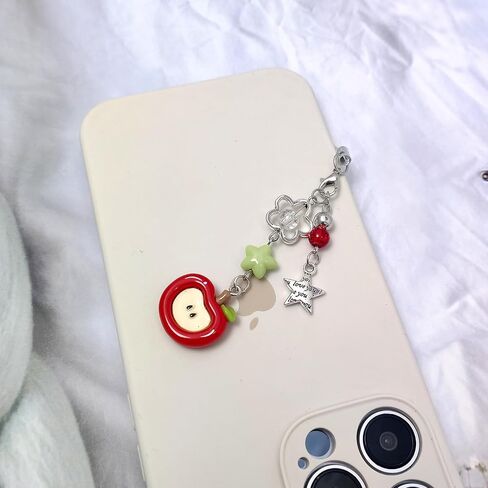 2PCS Cute Phone Charms Keychains Aesthetic Y2k Pink Guitar Strawberry Star Cell Phone Straps Key Chains for Keys Bags Camera in Saudi Arabia