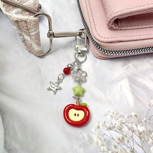 2PCS Cute Phone Charms Keychains Aesthetic Y2k Pink Guitar Strawberry Star Cell Phone Straps Key Chains for Keys Bags Camera in Saudi Arabia