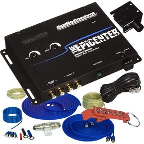 Audiocontrol معالج استعادة باس Epicenter (الأسود) مع حزمة مجموعة الأسلاك AMP COMPLEY AMP COMMENT