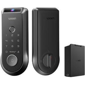 Lockin Veno Smart Lock مع نخيل الوريد+بطارية قابلة لإعادة الشحن ، عمر البطارية الخالي من القلق ، قفل بصمات الأصابع واي فاي ، التحكم عن بُعد التطبيق ، عمر البطارية لمدة 7 أشهر ، IP65 مقاوم للماء
