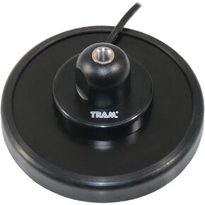 Tram 240-B 5-Inch Black Steel NMO Magnet Mount with RG58 Coaxial Cable and UHF PL-259 Connector
