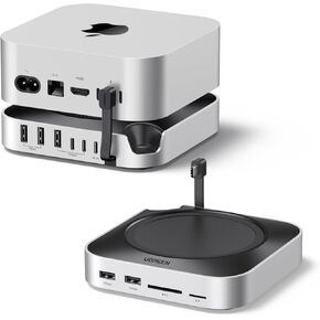 UGREEN MAC MINI M4 Dock & Stand with NVME SSD SPINGOSTER ، 3 USB A 10GBPS ، منفذ بيانات USB C ، قارئ بطاقة SD لـ MAC MINI M4/ M4 PRO