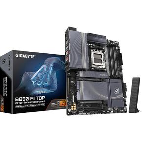 GIGABYTE B850 AI TOP AMD AM5 LGA 1718 Motherboard, ATX, DDR5, 3X M.2, PCIe 5.0, USB-C, WIFI7, 10GbE LAN, EZ-Latch, 5-Year Warranty
