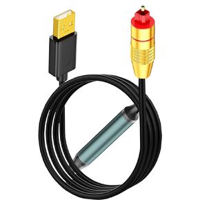 USB to Optical Audio Adapter Cable, Unidirectional USB A Male to SPDIF Port Converter Connection Cord Compatible with PS5,TV, PC, Laptop, Sound Bars Windows10/11-2M/78in